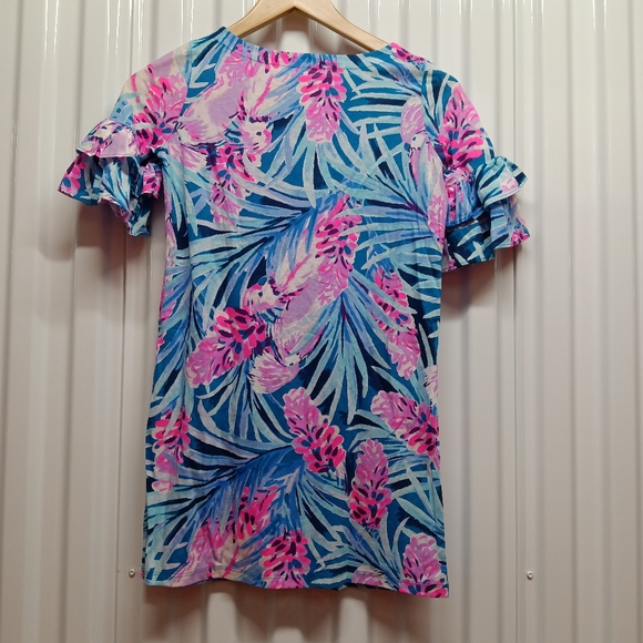 Lilly Pulitzer Girls Lula Knit Dress Size Large 8/10 Pink Blue - Picture 2 of 11